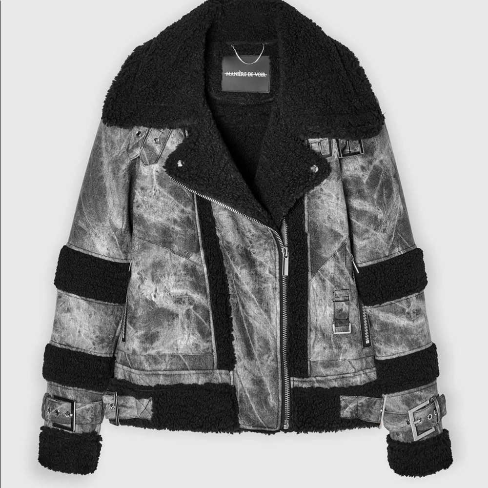 NWOT Grey/Black Biker Jacket